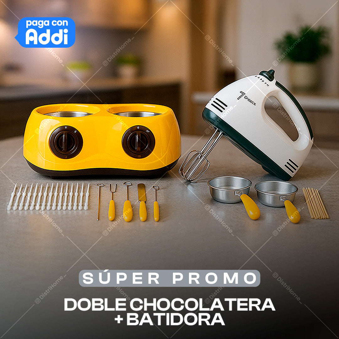 COMBO BATIDORA + CHOCOLATERA DOBLE