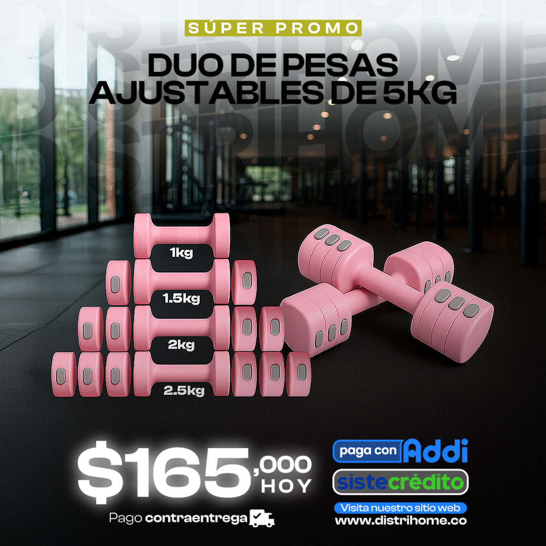 JUEGO DE 2X PESAS DE 5 KG AJUSTABLES (T)