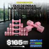 JUEGO DE 2X PESAS DE 5 KG AJUSTABLES (T)
