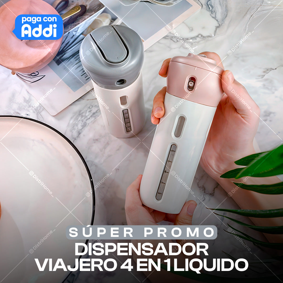 Dispensador de Shampoo 4 en 1 Viaje Hogar