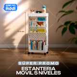 CARRITO ORGANIZADOR UTILES Y LIBROS 5 NIVELES