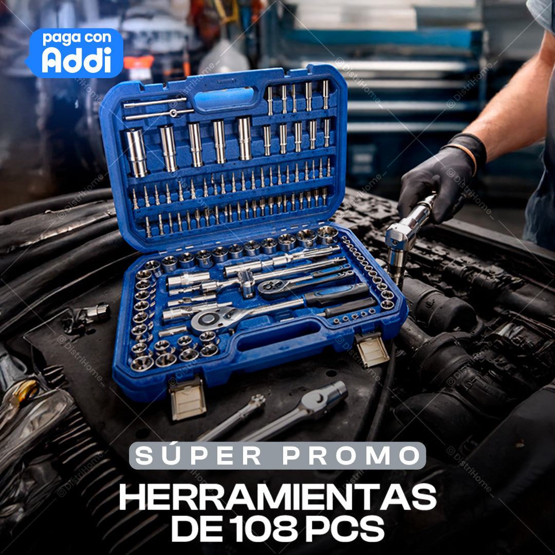 JUEGO DE DADOS HERRAMIENTA 108 PCS