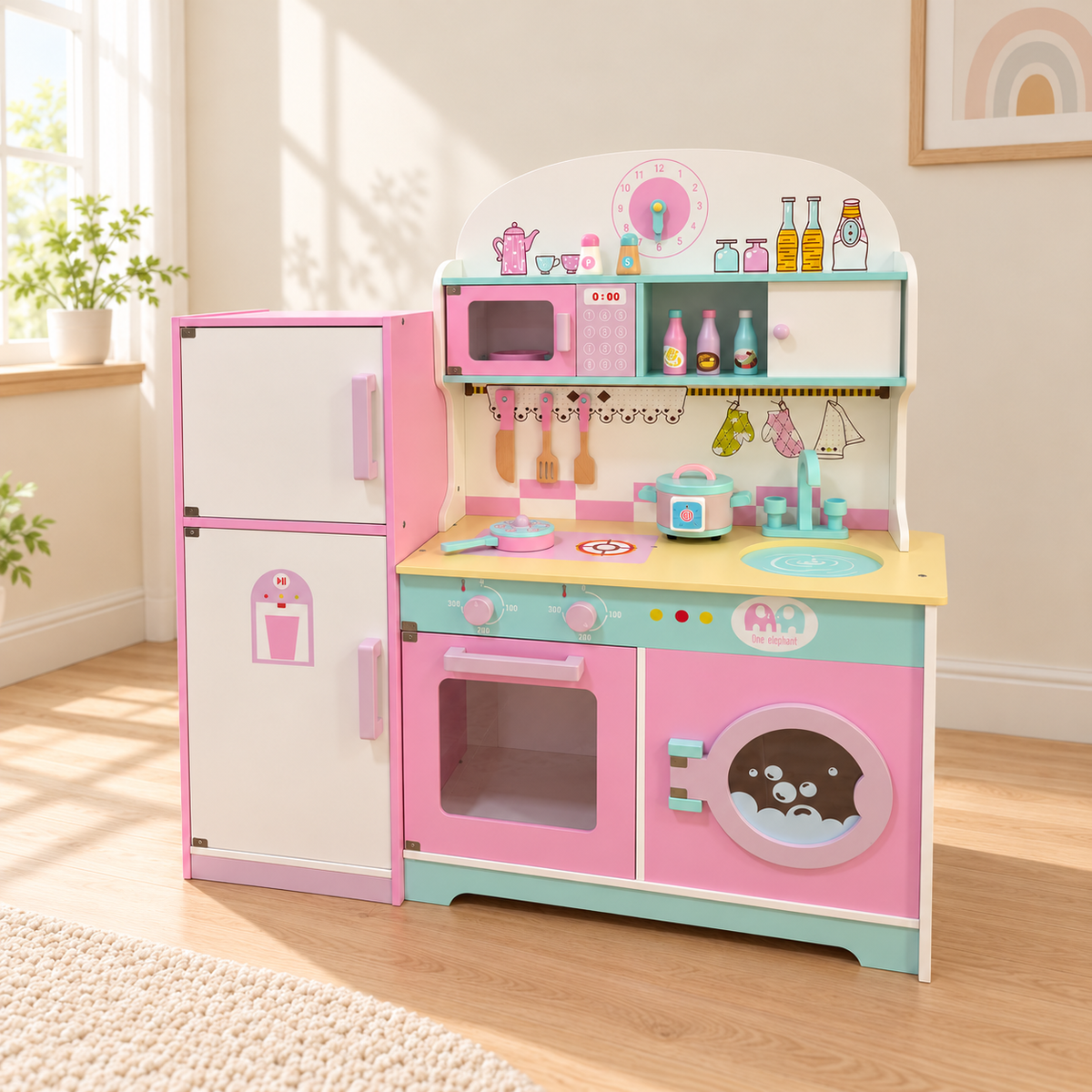 COCINITA EN MADERA  CON REFRIGERADOR