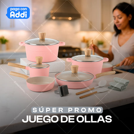 aJUEGO DE OLLAS DE 16 PIEZAS