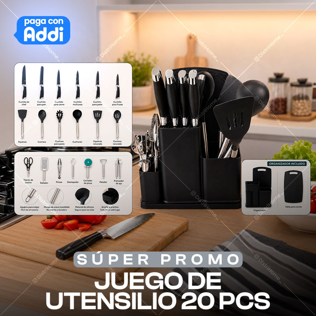 JUEGO DE UTENSILIOS DE 20 PCS