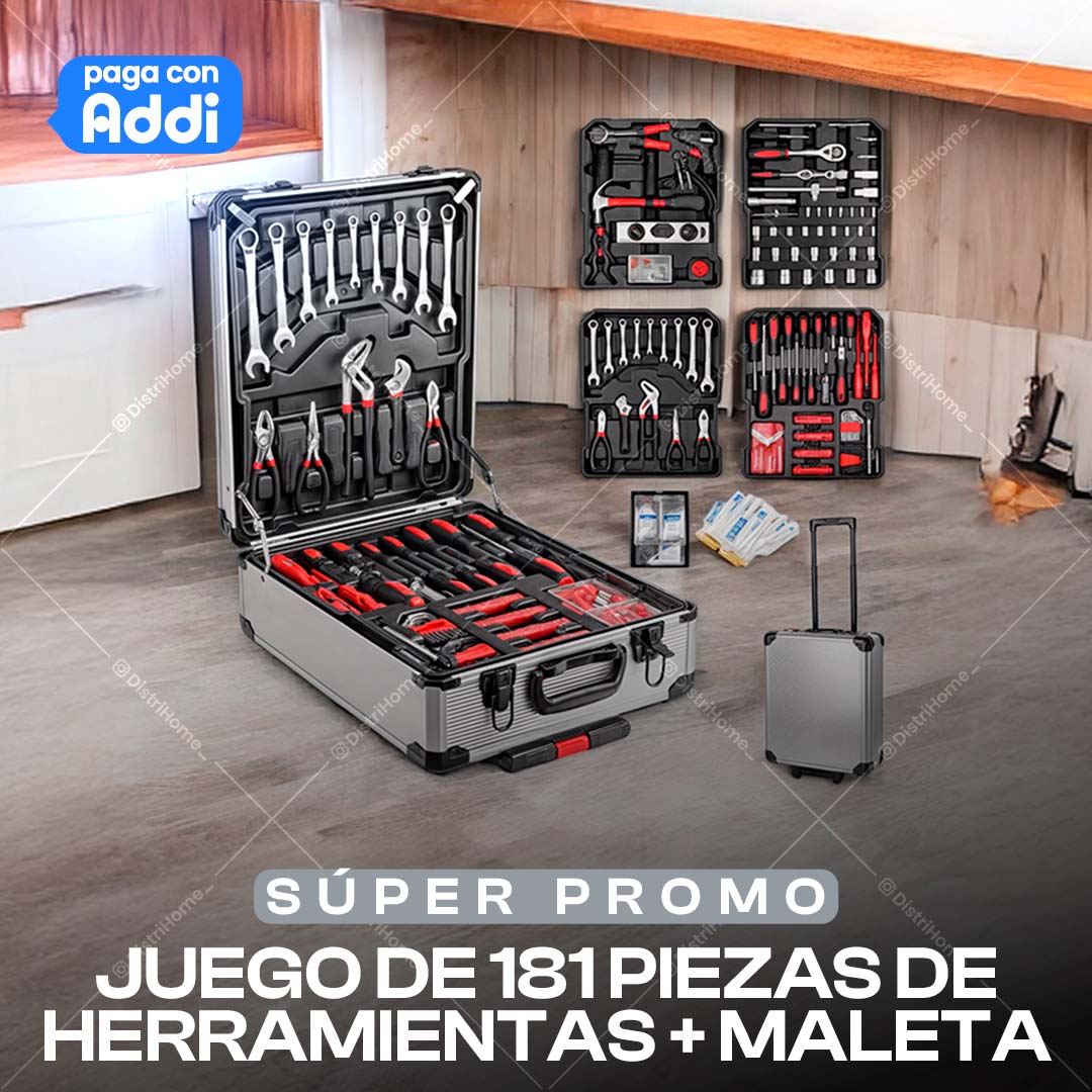 MALETA DE HERRAMIENTAS DE 181 PIEZAS