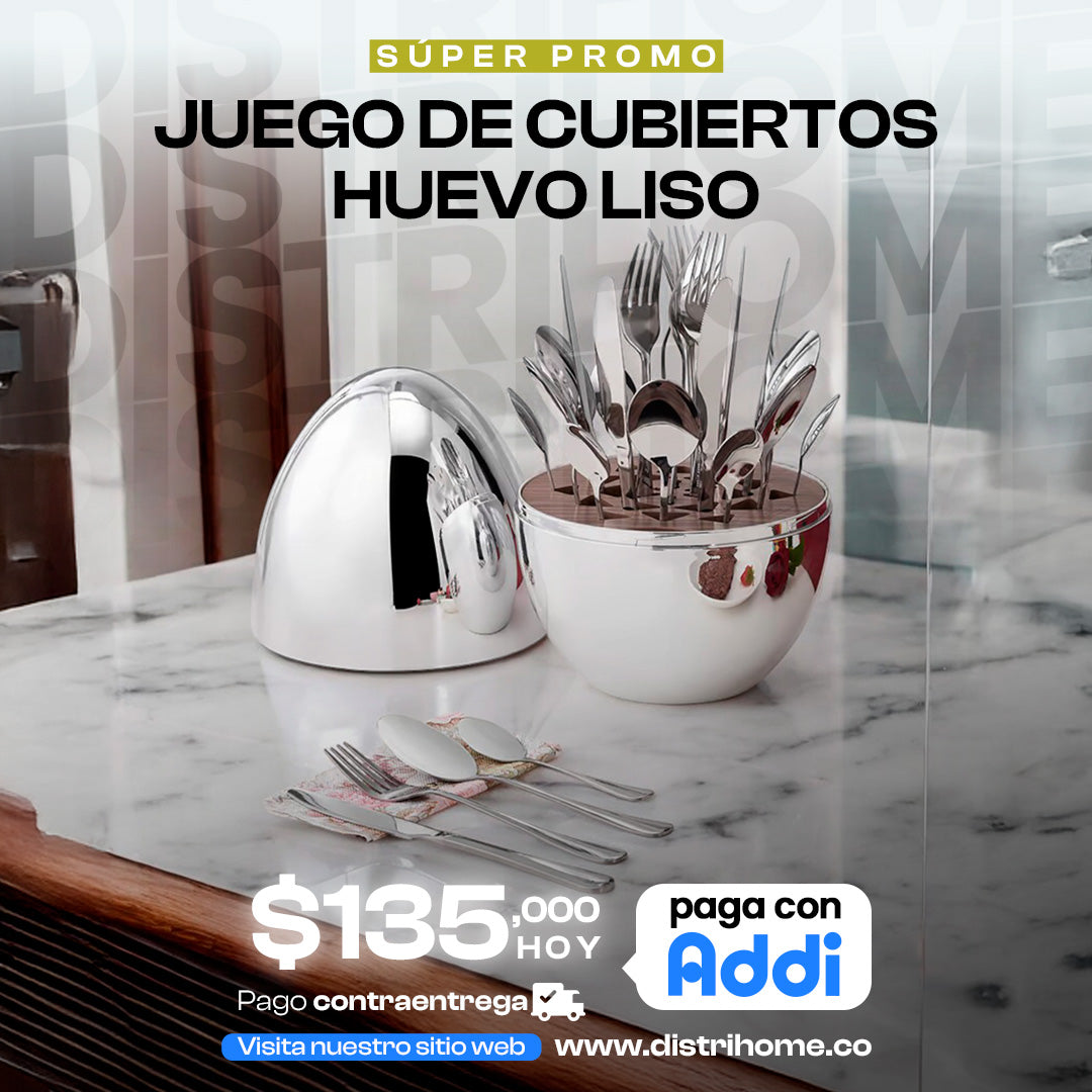 JUEGO DE CUBIERTOS HUEVO LISO