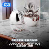 JUEGO DE CUBIERTOS HUEVO LISO
