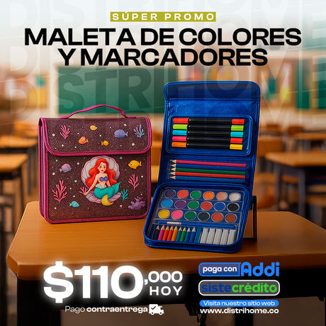 MALETA DE COLORES Y MARCADORES