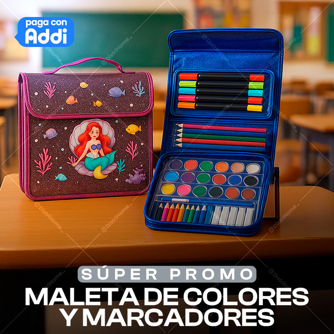 MALETA DE COLORES Y MARCADORES