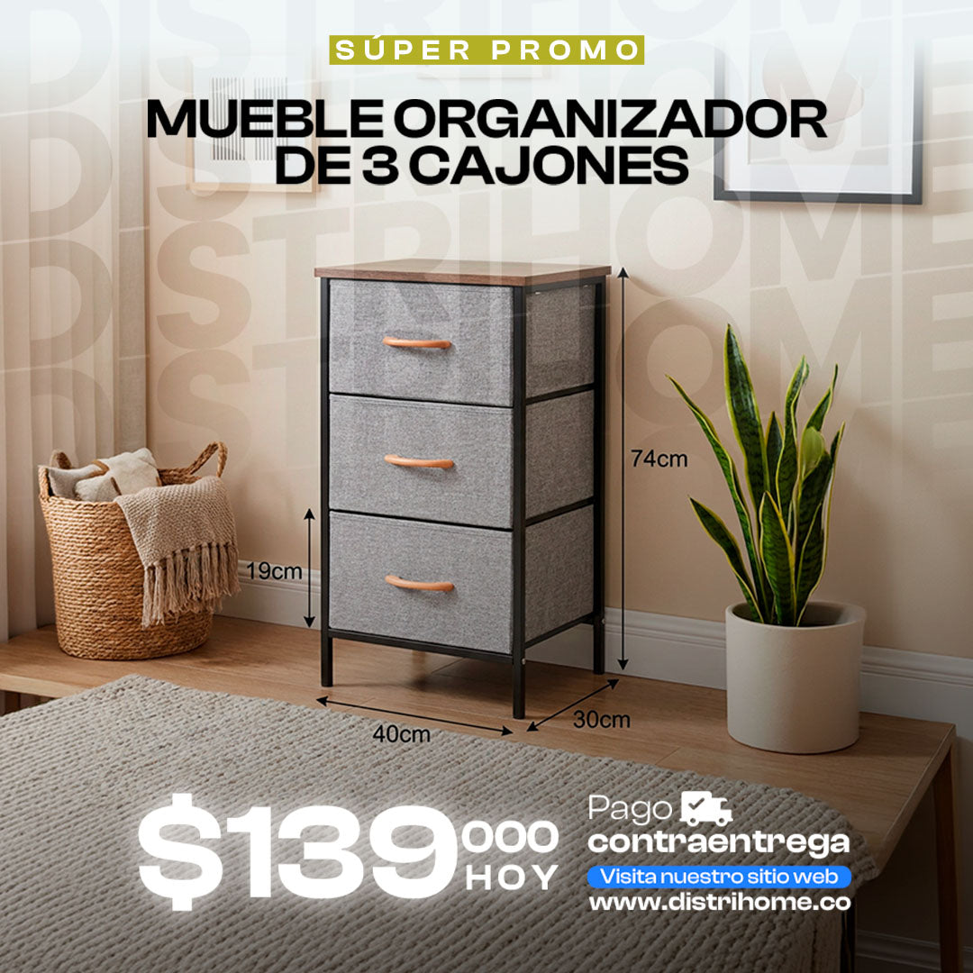 MUEBLE ORGANIZADOR DE 3 CAJONES