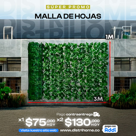 MALLA DE HOJAS DECORATIVA PARED