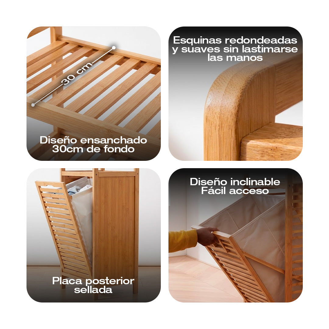 REPISA ORGANIZADOR DE BAÑO EN MADERA