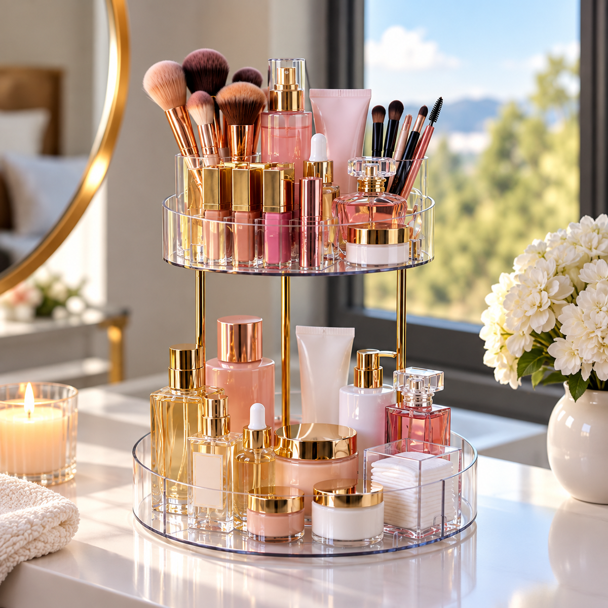 ORGANIZADOR DE MAQUILLAJE 2 PISOS