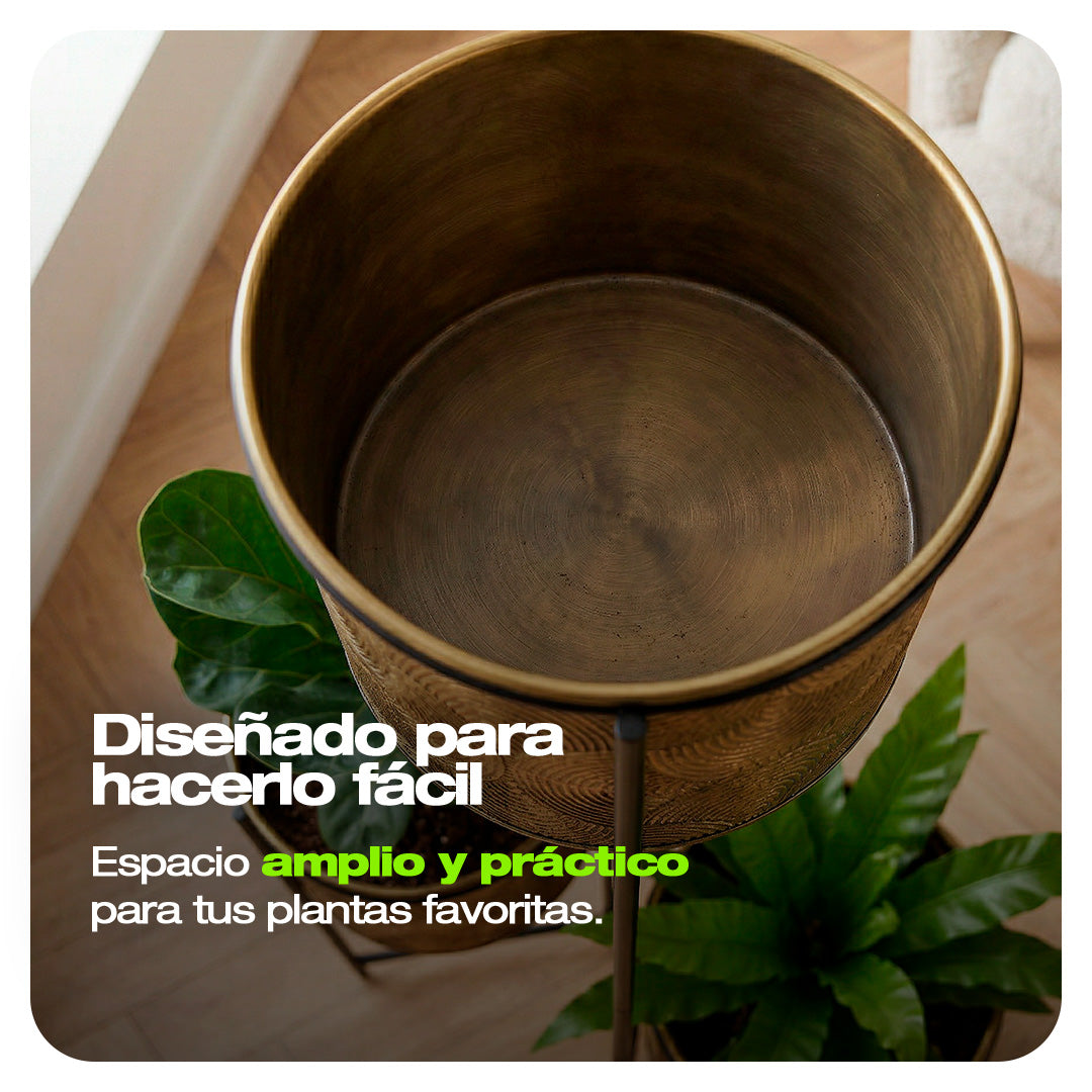 ORGANIZADOR DE PLANTAS METALICO 3 NIVELES DISEÑO 1