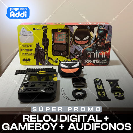 RELOJ + AUDIFONOS + GAMEBOY