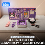 RELOJ + AUDIFONOS + GAMEBOY