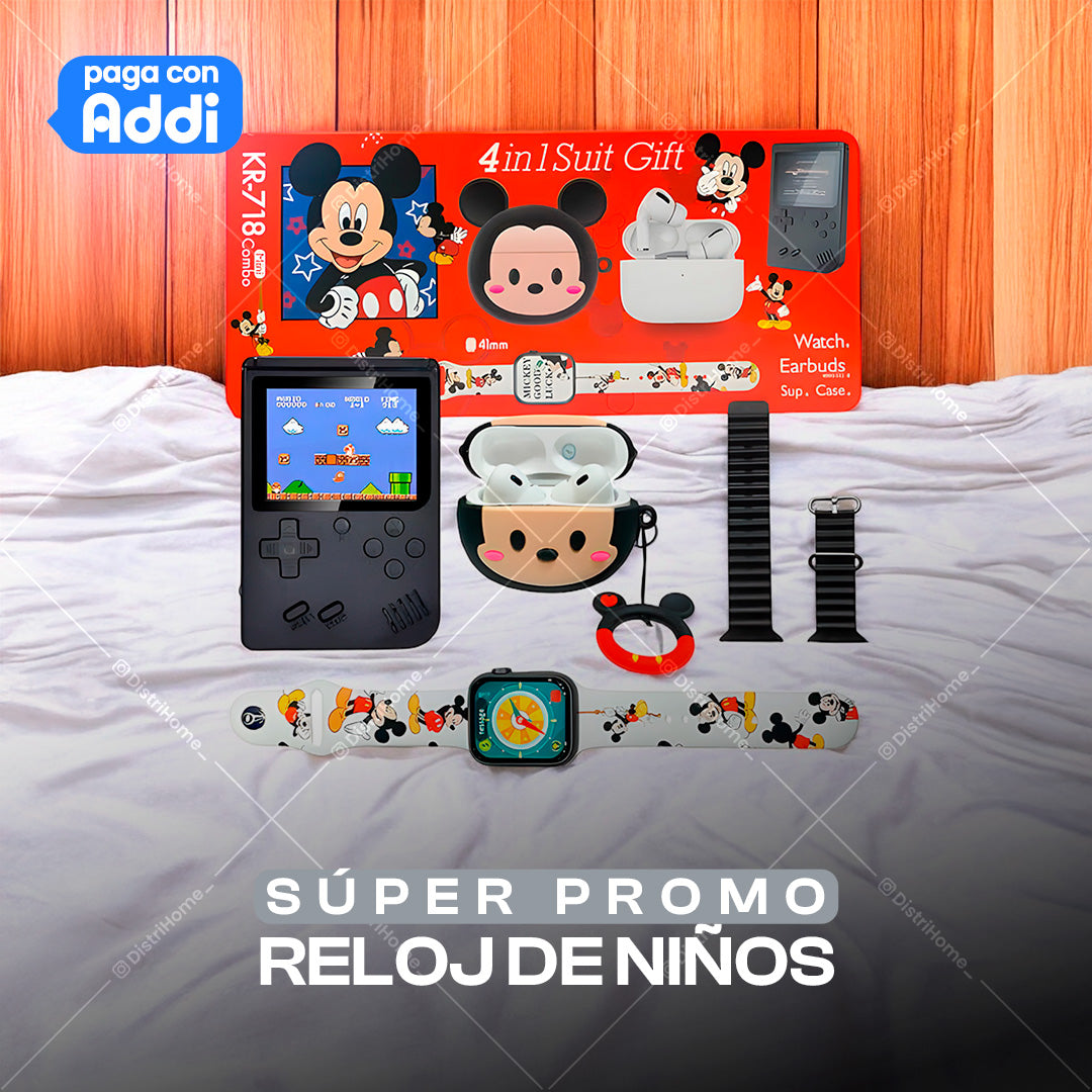 RELOJ NIÑOS+ AUDIFONOS + RELOJ + GAMEBOY