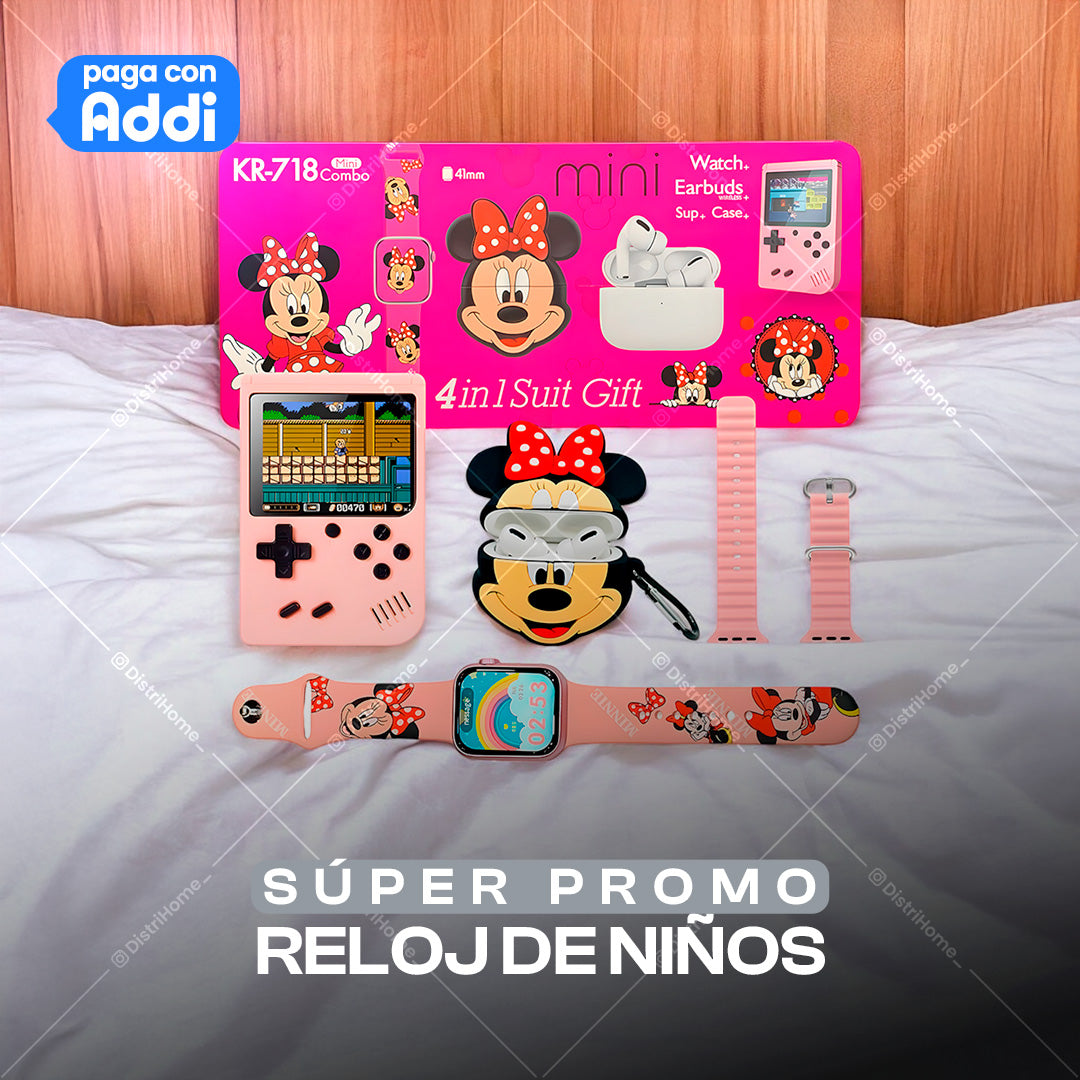 RELOJ NIÑOS+ AUDIFONOS + RELOJ + GAMEBOY