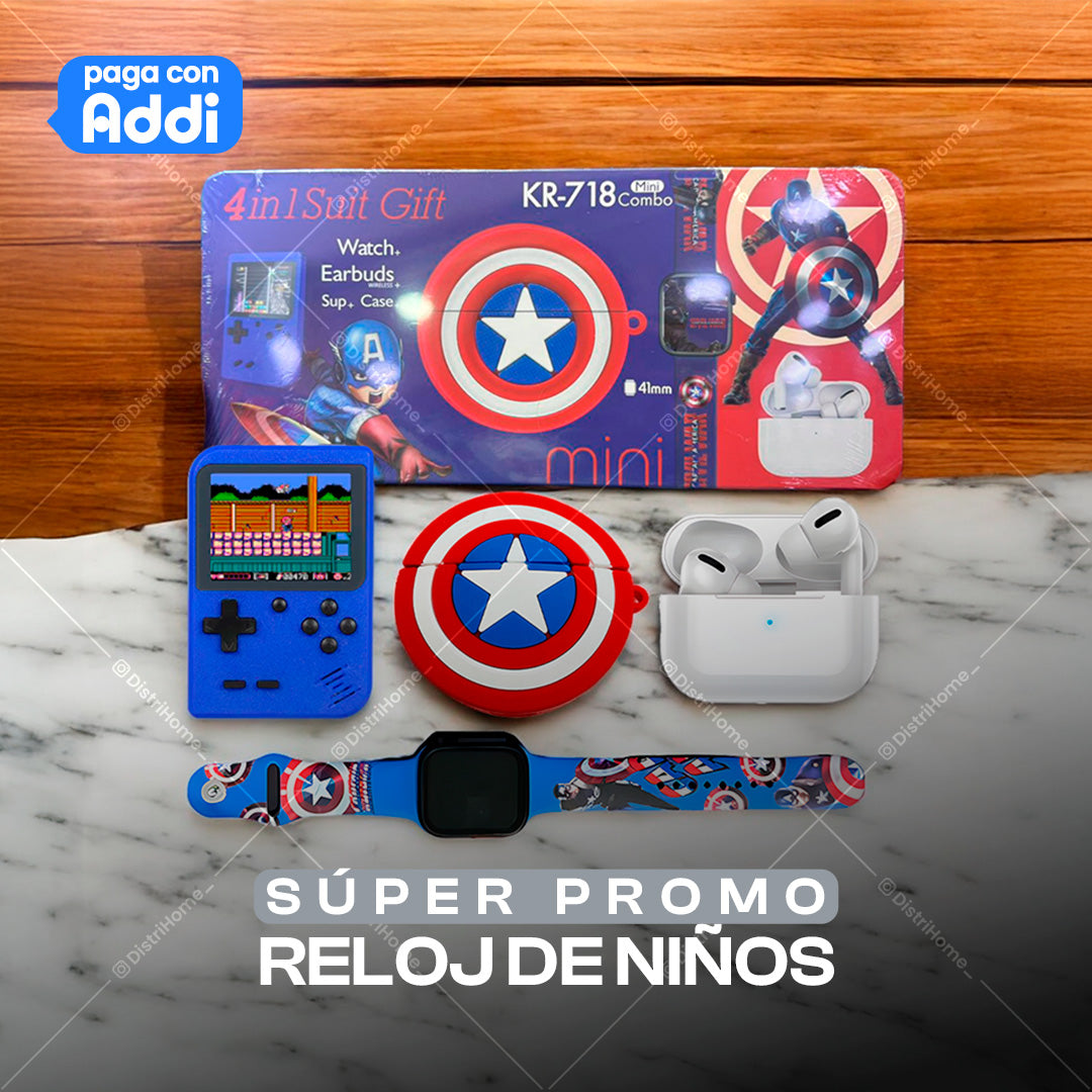 RELOJ NIÑOS+ AUDIFONOS + RELOJ + GAMEBOY