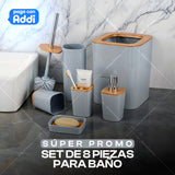 SET 6 EN 1 DE BAÑO EN MADERA NEGRO