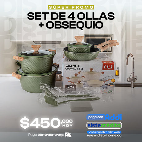 JUEGO DE OLLA CORRUGADA X4 + OBSEQUIO