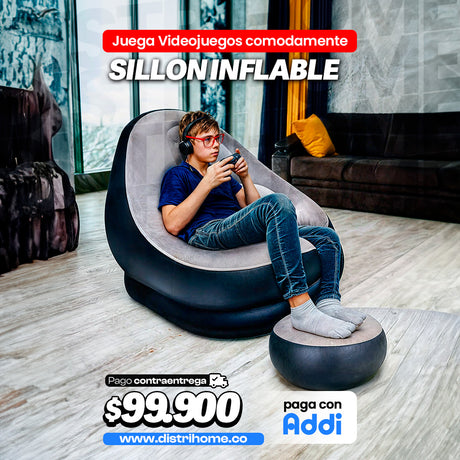 SILLON INFLABLE CON REPOSA PIES