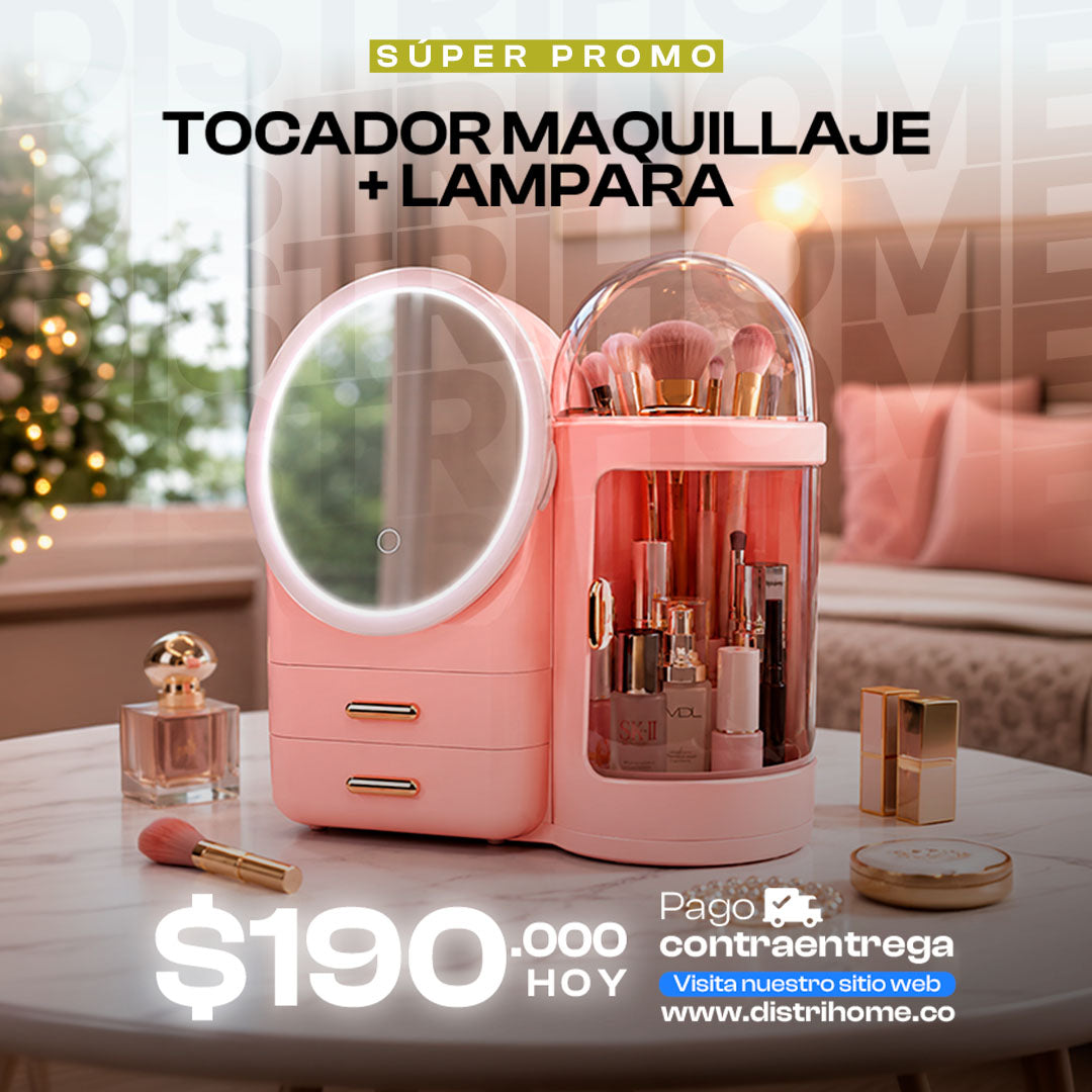 TOCADOR DE MAQUILLAJE + LAMPARA