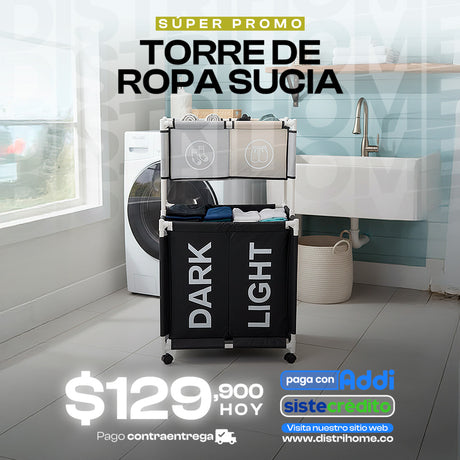 CESTA DE ROPA SUCIA DE 2 PISOS