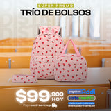 TRIO DE BOLSOS FRESAS