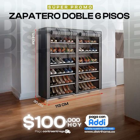 ORGANIZADOR DE ZAPATOS DOBLE 6 NIVELES