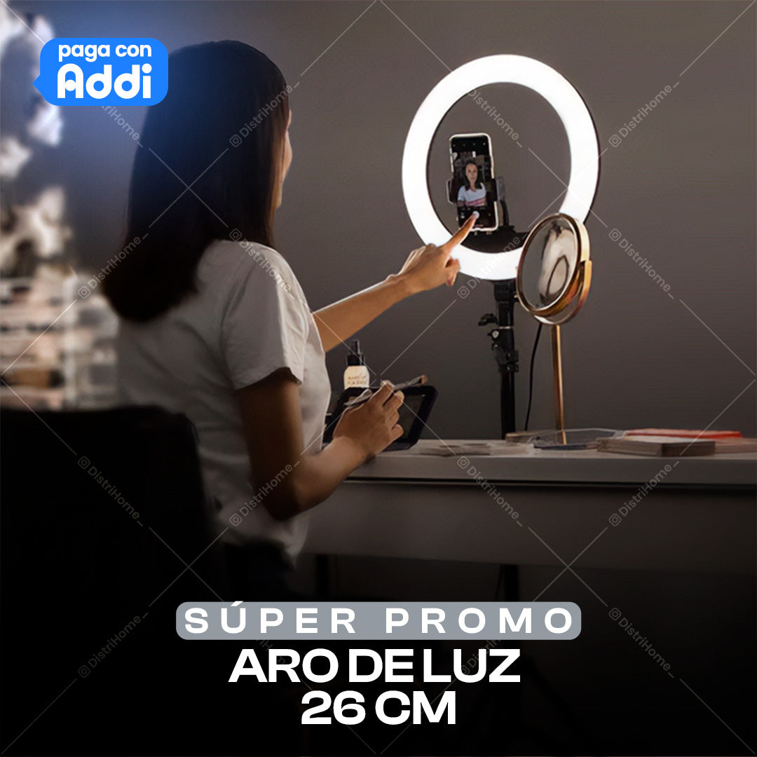 Aro de luz 26cm + Tripode