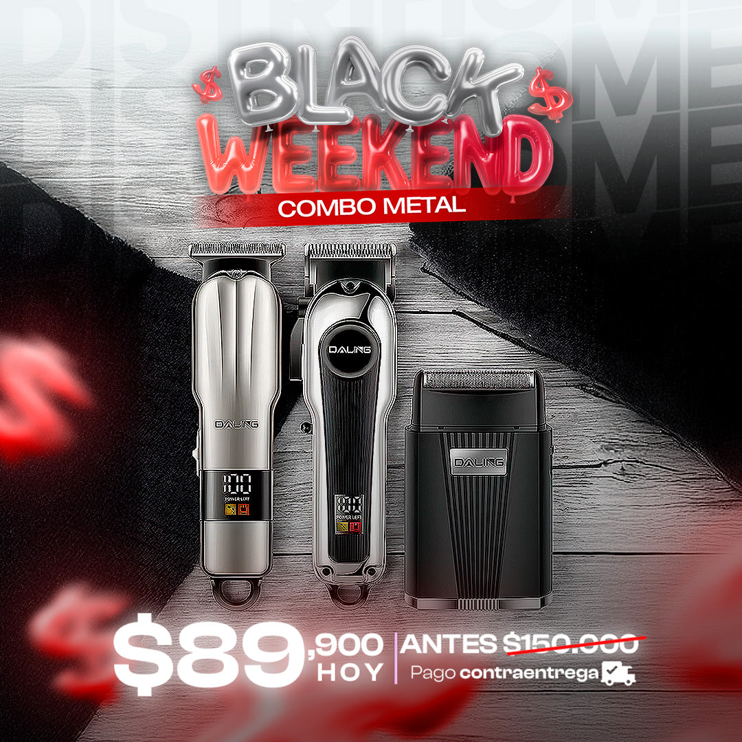 COMBO PELUQUERIA X3 METALIZADO