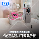 COMBO LAMPARA 2 EN 1 PRESS ON 288W + PULIDOR PORTATIL 45.000 RPM
