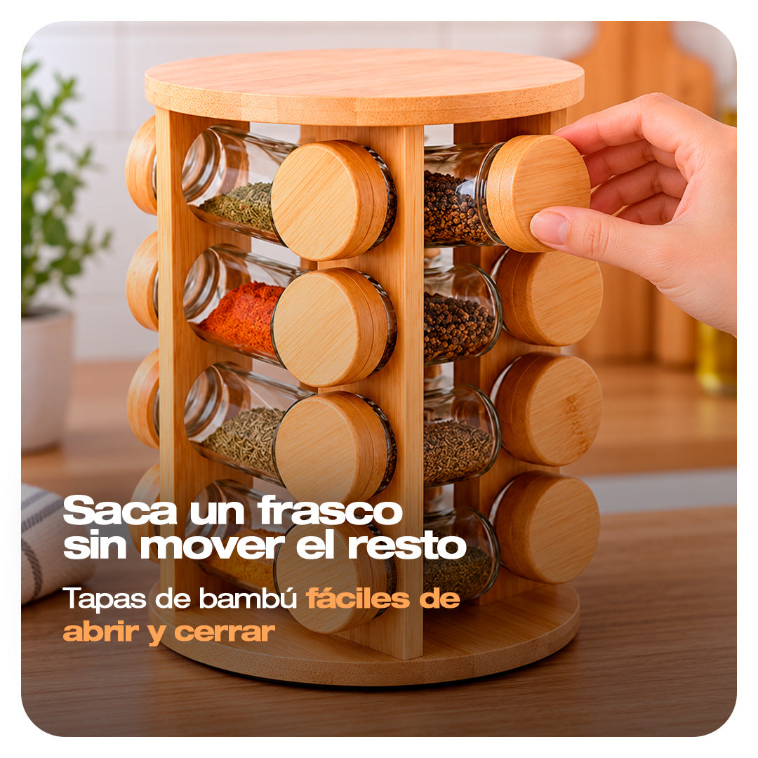 CONDIMENTERO MADERA GIRATORIO
