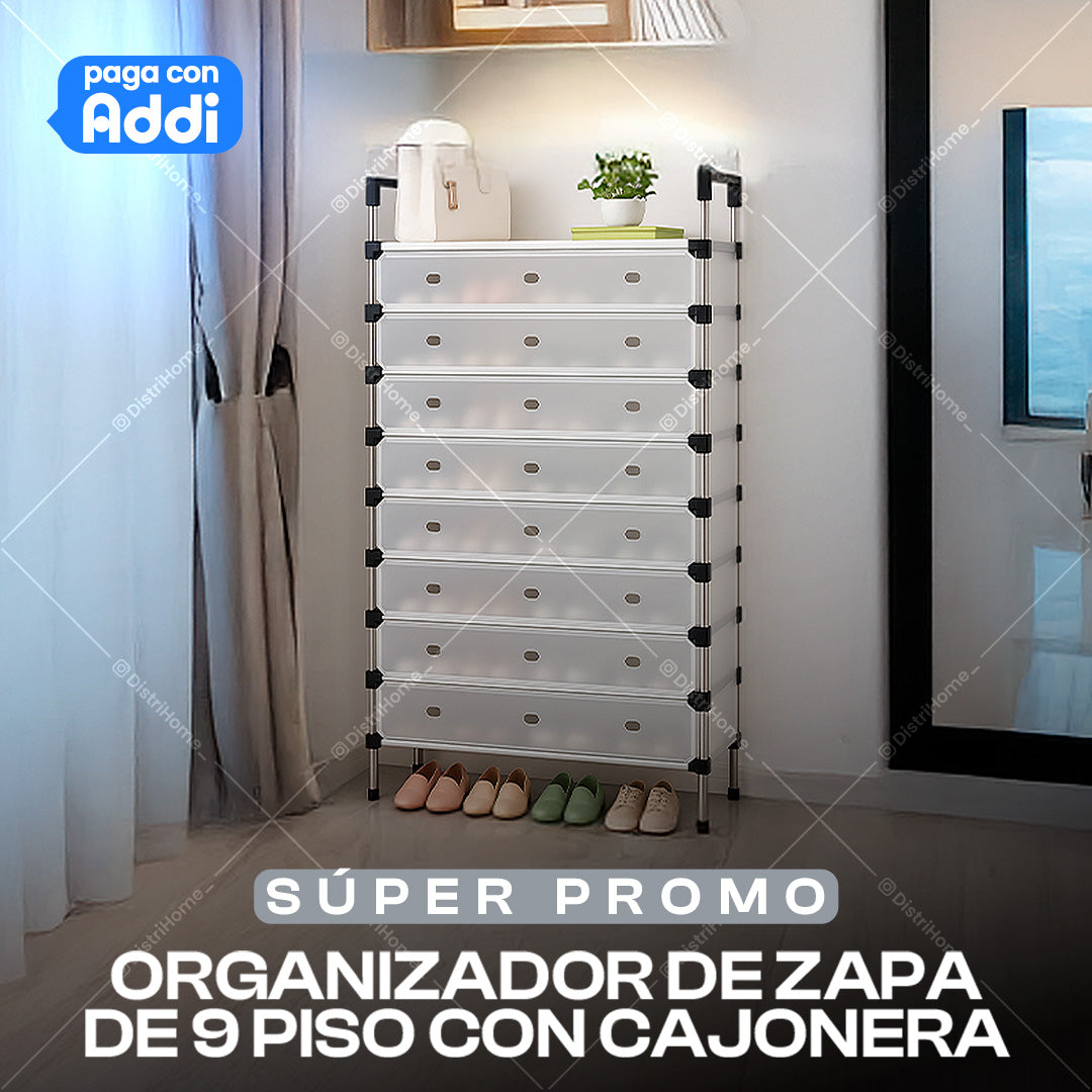 ORGANIZADOR DE ZAPATOS 9 PISOS CON CAJONES