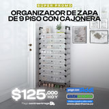 ORGANIZADOR DE ZAPATOS 9 PISOS CON CAJONES
