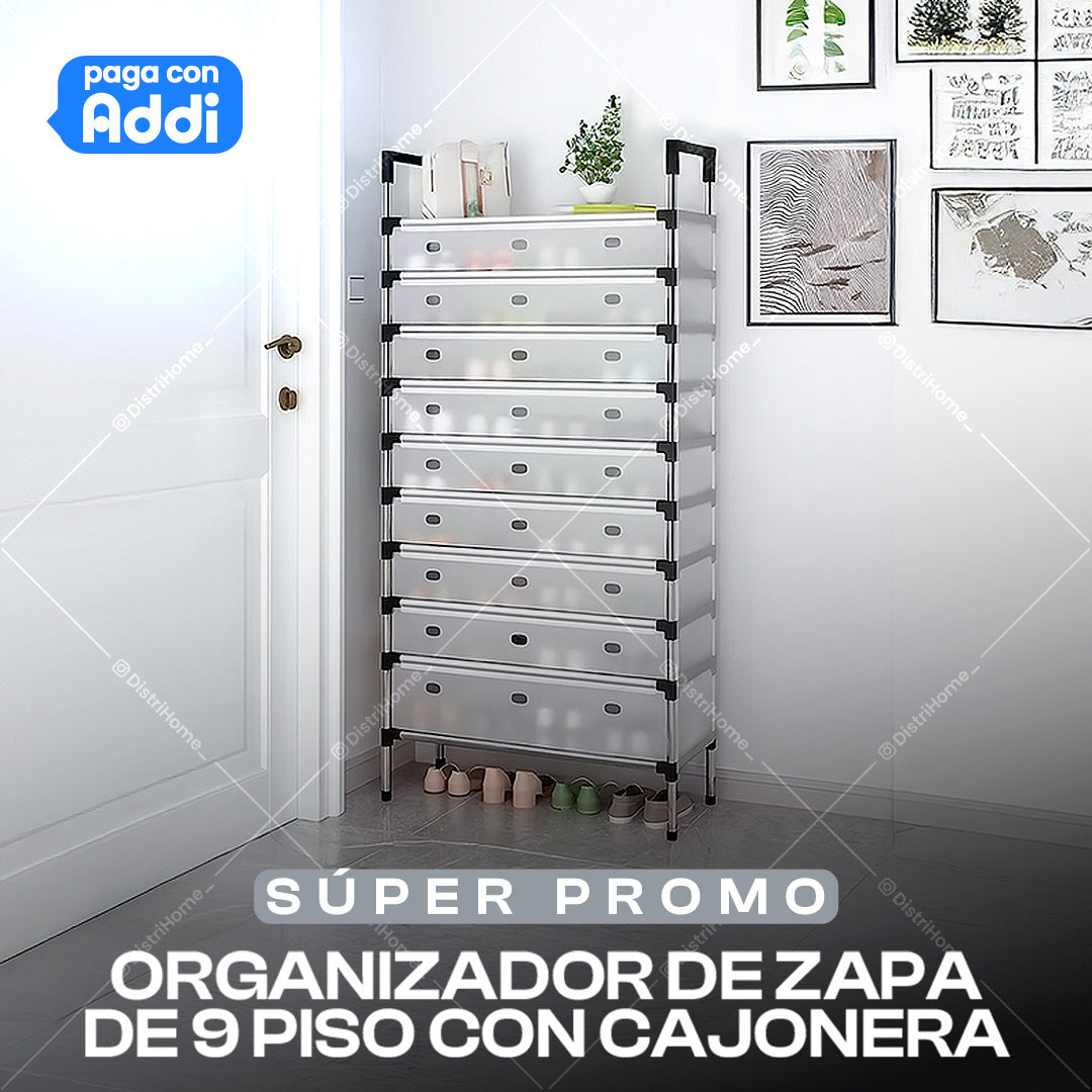 ORGANIZADOR DE ZAPATOS 9 PISOS CON CAJONES