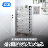 ORGANIZADOR DE ZAPATOS 9 PISOS CON CAJONES